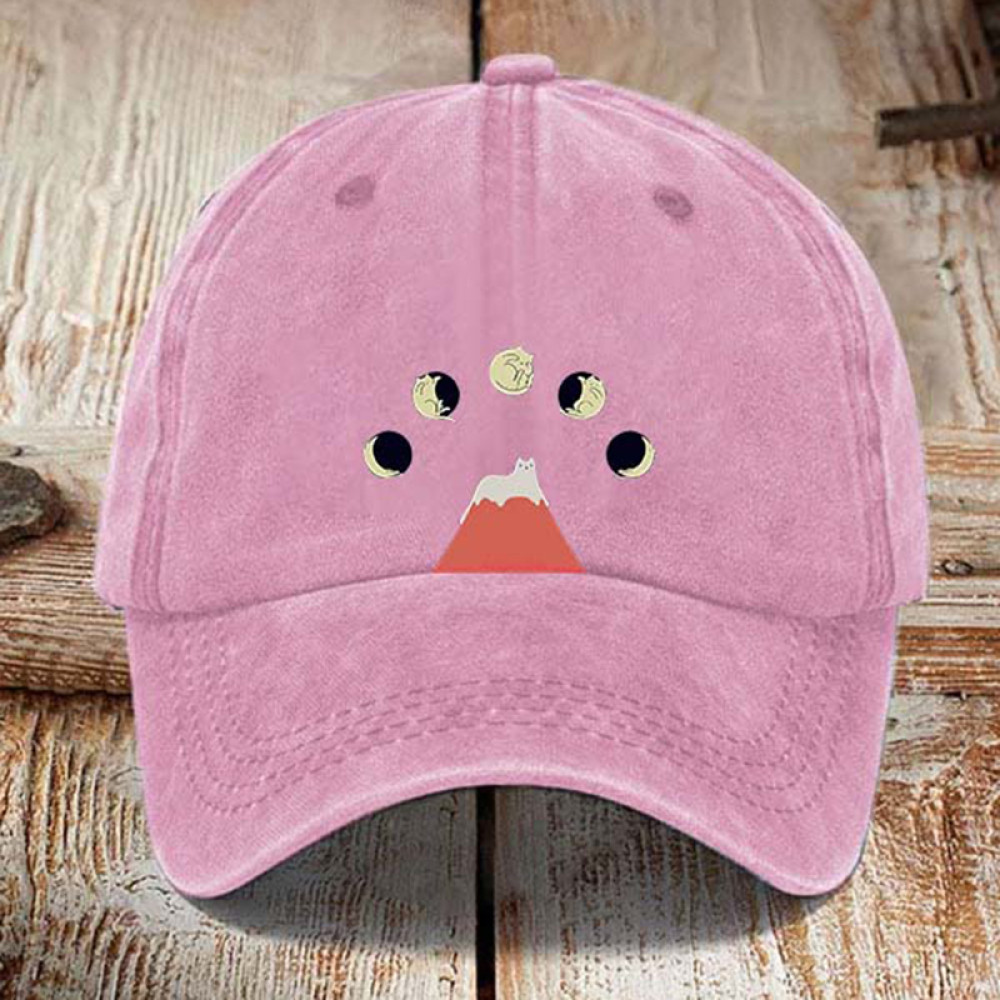 Abstract Creative Good Night Cat Washed Sun Hat