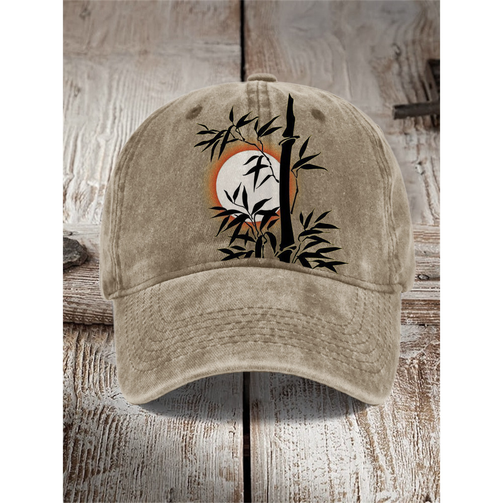 Bamboo Sunrise Japanese Art Washed Cap