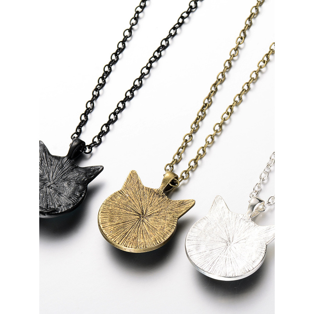 Black Cat Grass Pendant Necklace