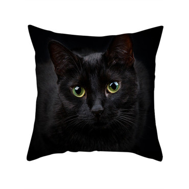 Black Cat Print Soft Suede Pillowcase