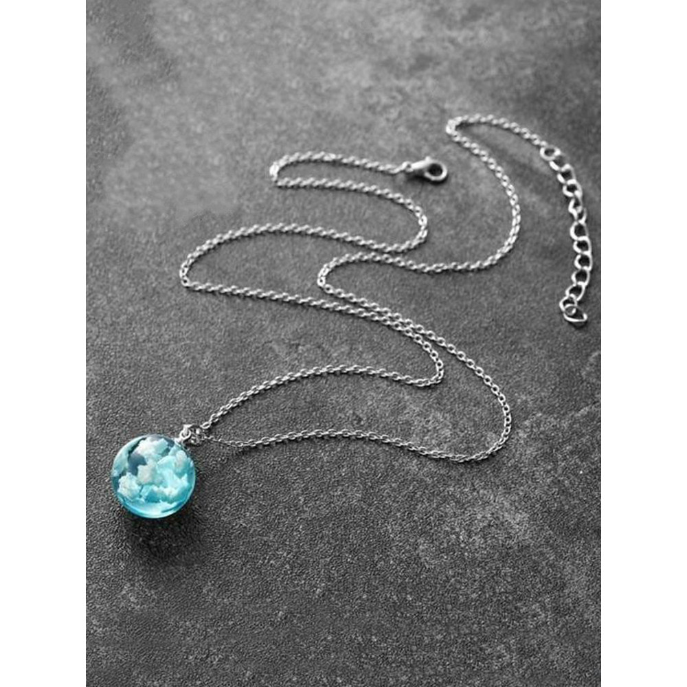 Blue Sky And White Cloud Necklace