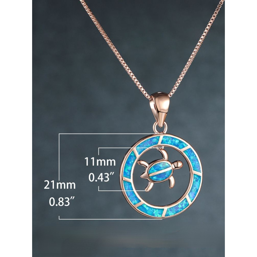 Blue Turtle Trend Simple Pendant Necklace