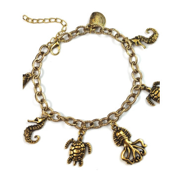 Boho Marine Element Pendant Tassel Anklet