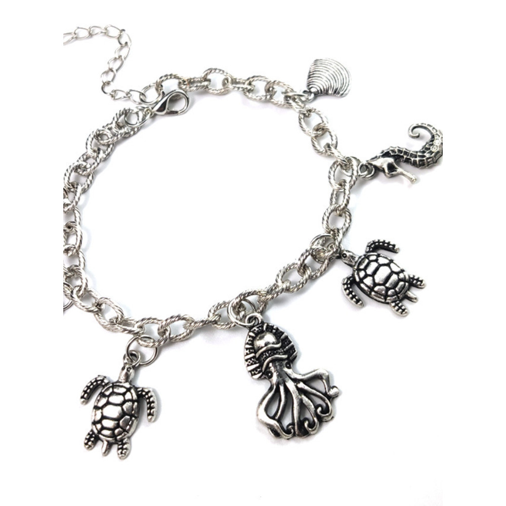 Boho Marine Element Pendant Tassel Anklet