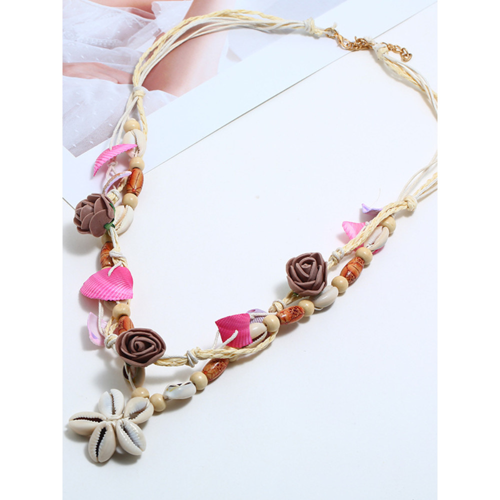 Boho Natural Shell Marine Element Tassel Necklace