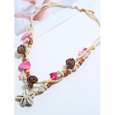 Boho Natural Shell Marine Element Tassel Necklace