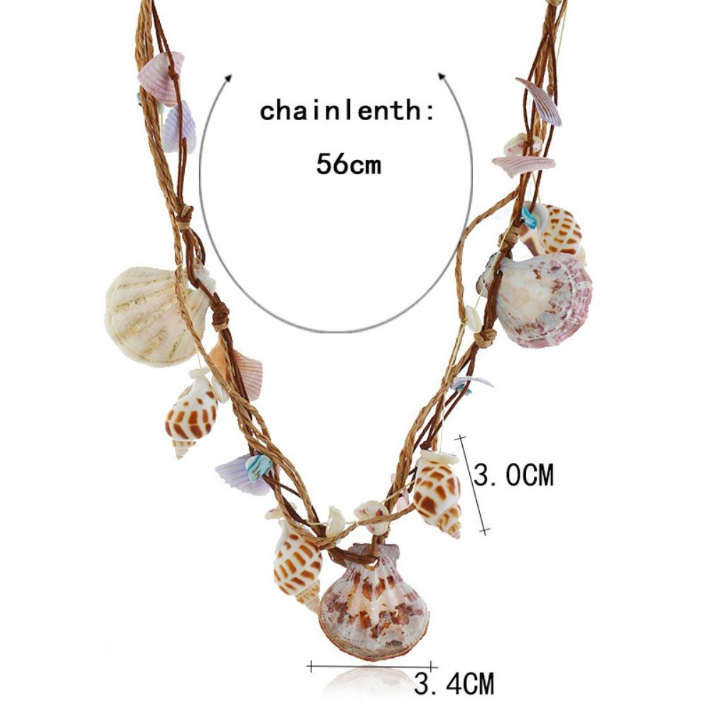 Boho Natural Shell Marine Element Tassel Necklace