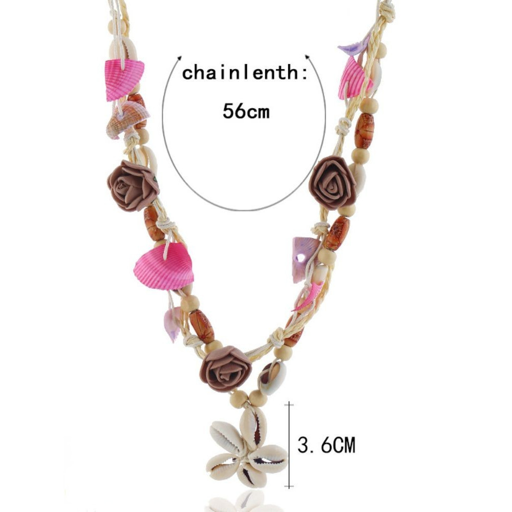 Boho Natural Shell Marine Element Tassel Necklace