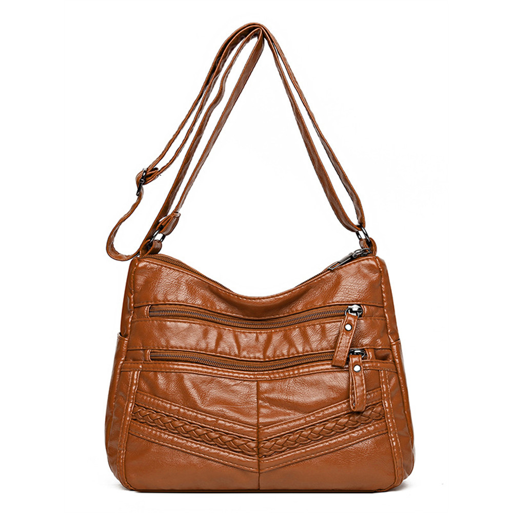 Braid Details Multi Compartment Crossbody Bag