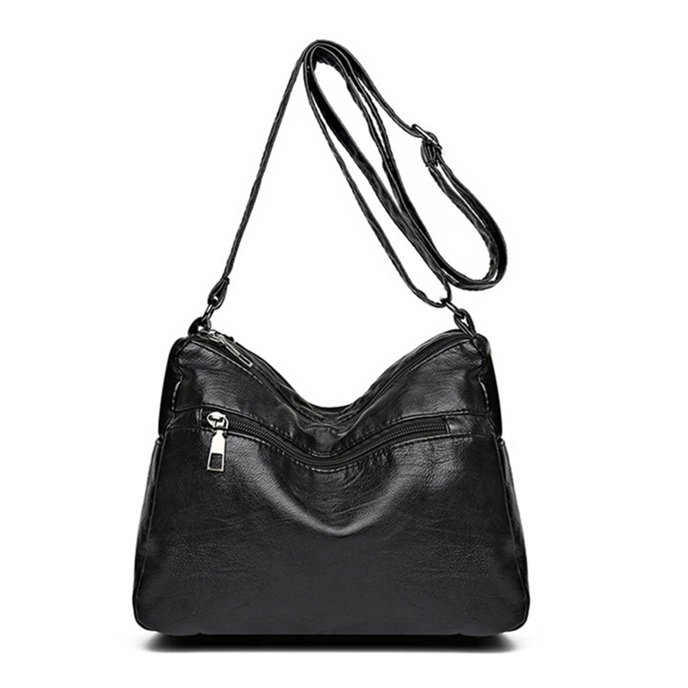 Braid Details Multi Compartment Crossbody Bag