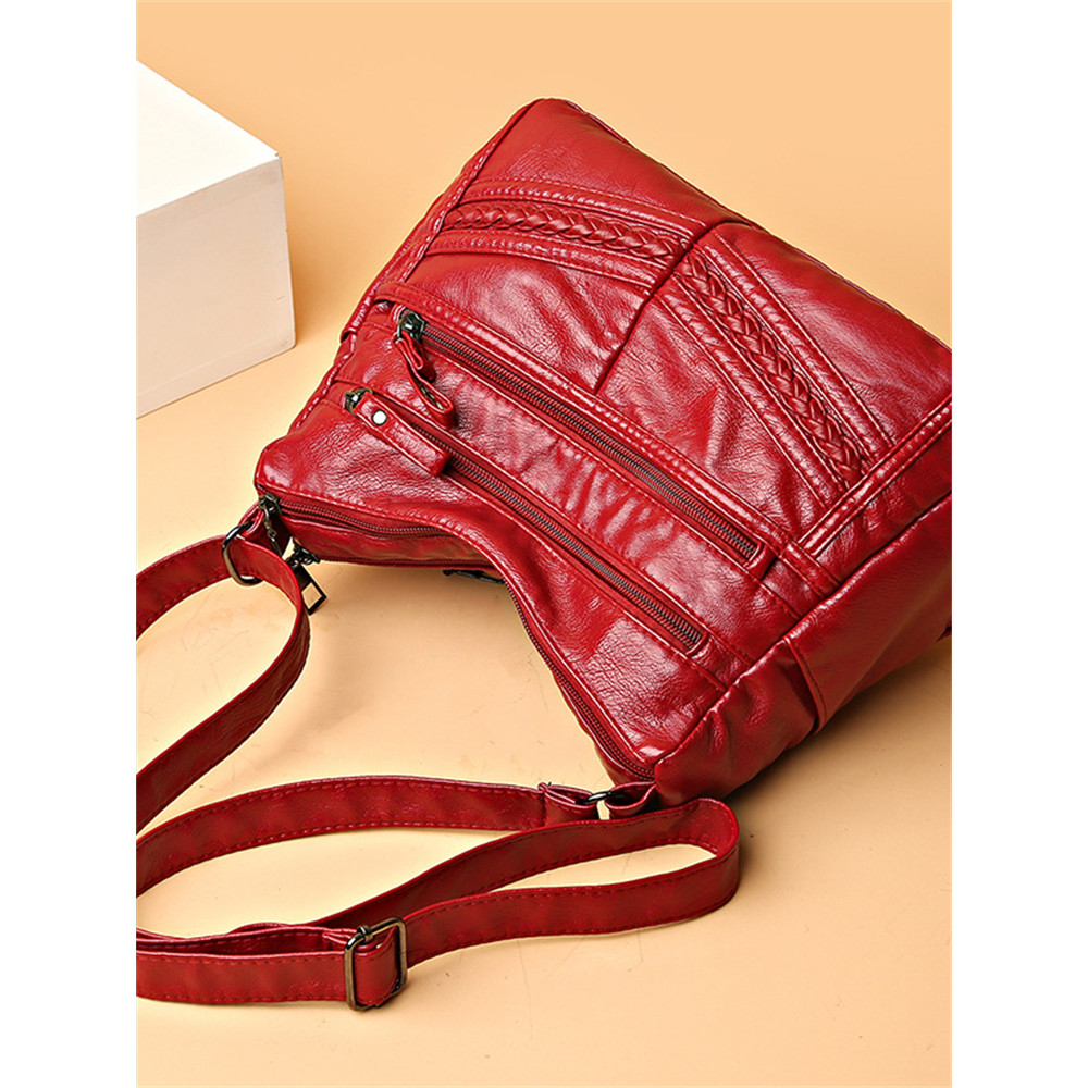 Braid Details Multi Compartment Crossbody Bag