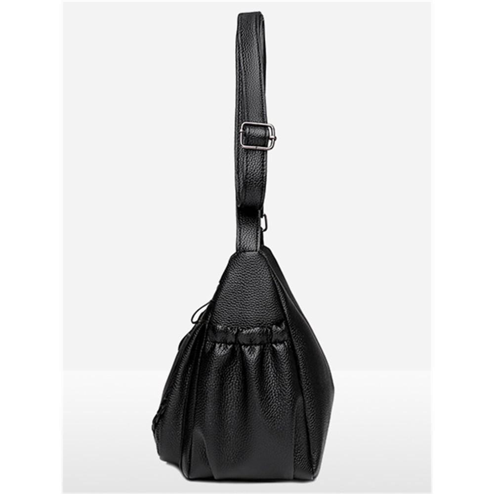 Braid Details Soft Leather Crossbody Bag