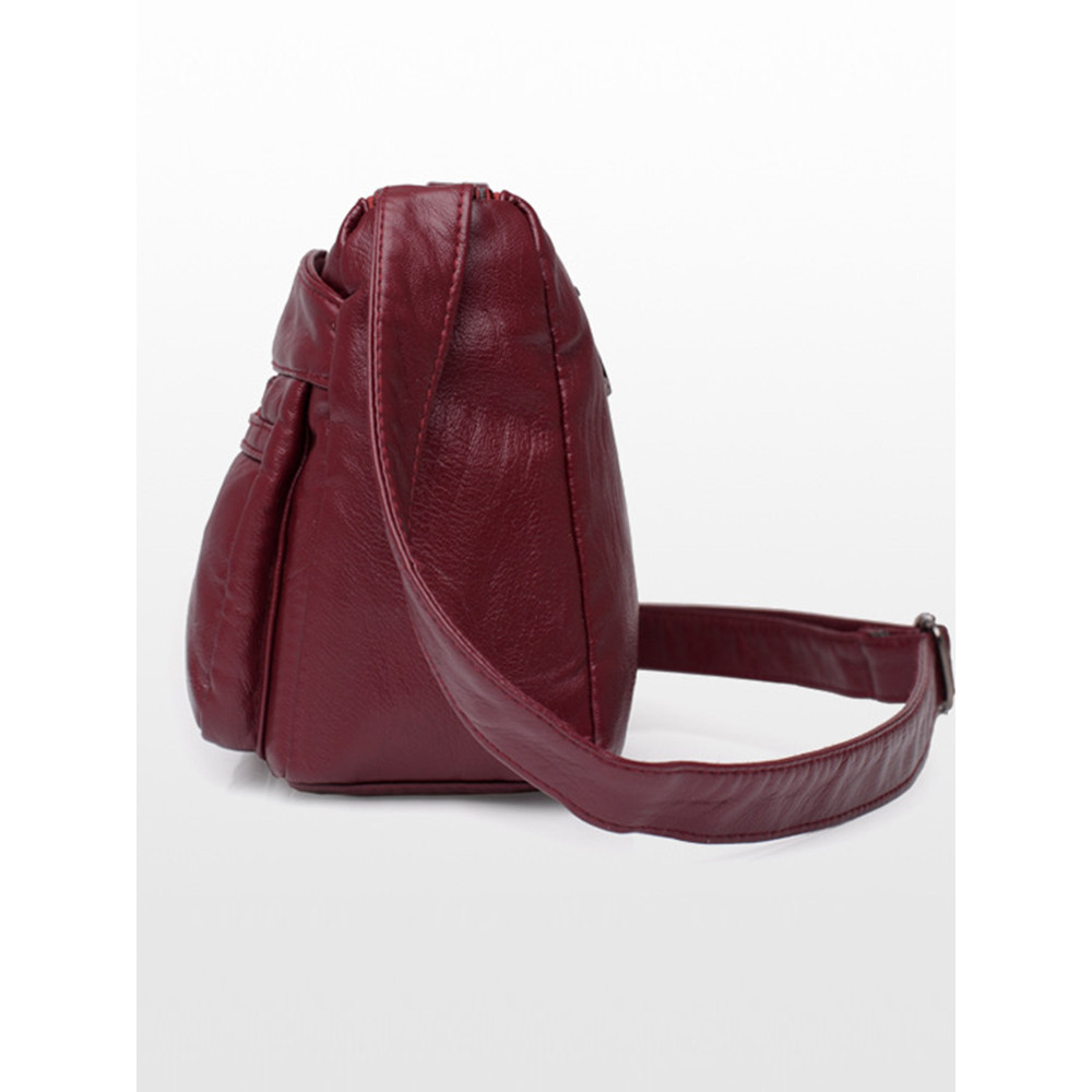 Braid Details Soft Leather Crossbody Bag