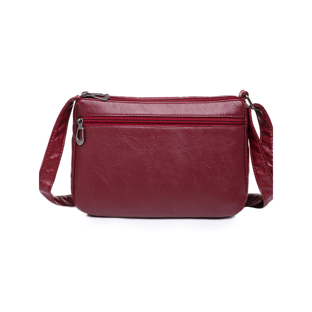 Braid Details Soft Leather Crossbody Bag