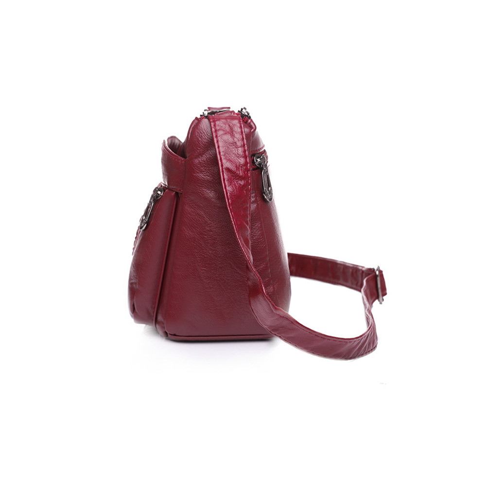 Braid Details Soft Leather Crossbody Bag