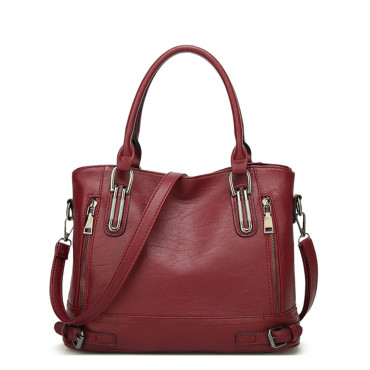 Buckles Decorated Multi Zipper Utility Bag