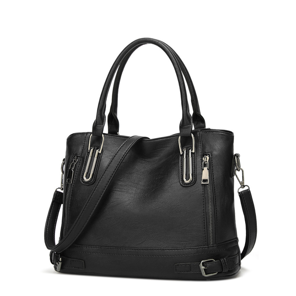 Buckles Decorated Multi Zipper Utility Bag