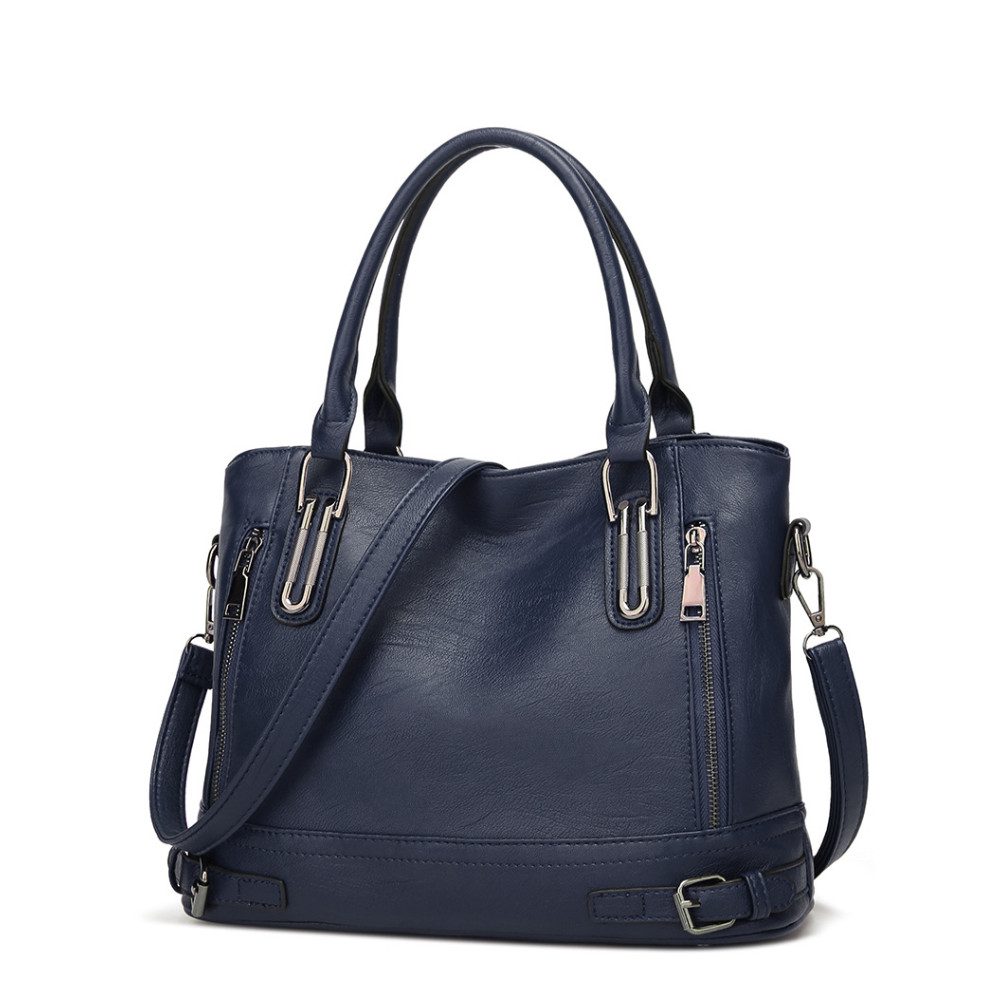 Buckles Decorated Multi Zipper Utility Bag