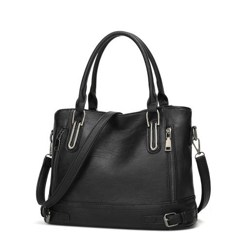 Buckles Decorated Multi Zipper Utility Bag