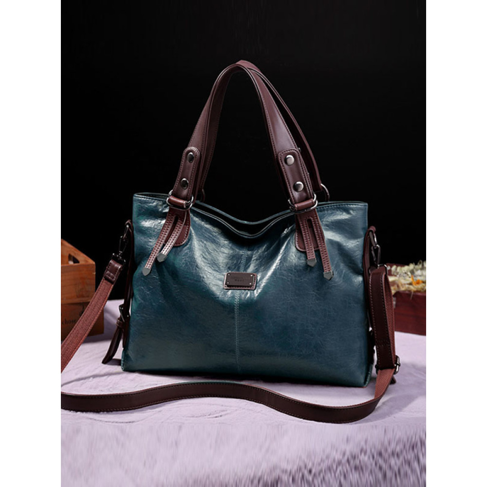 Casual Soft Leather Shoulder Crossbody Large Capacity Tote Bag