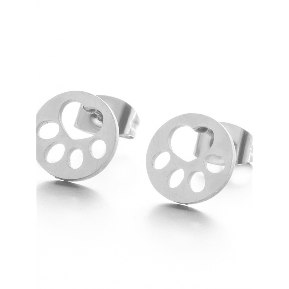 Cat Paw Simple Hollow Stud Earrings
