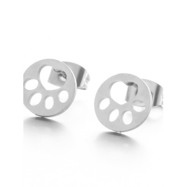 Cat Paw Simple Hollow Stud Earrings