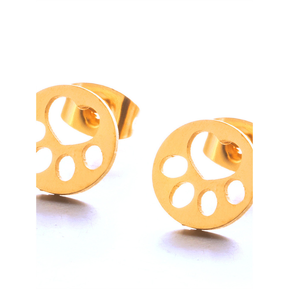 Cat Paw Simple Hollow Stud Earrings