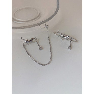 Cat Series Chain Tassel Earrings