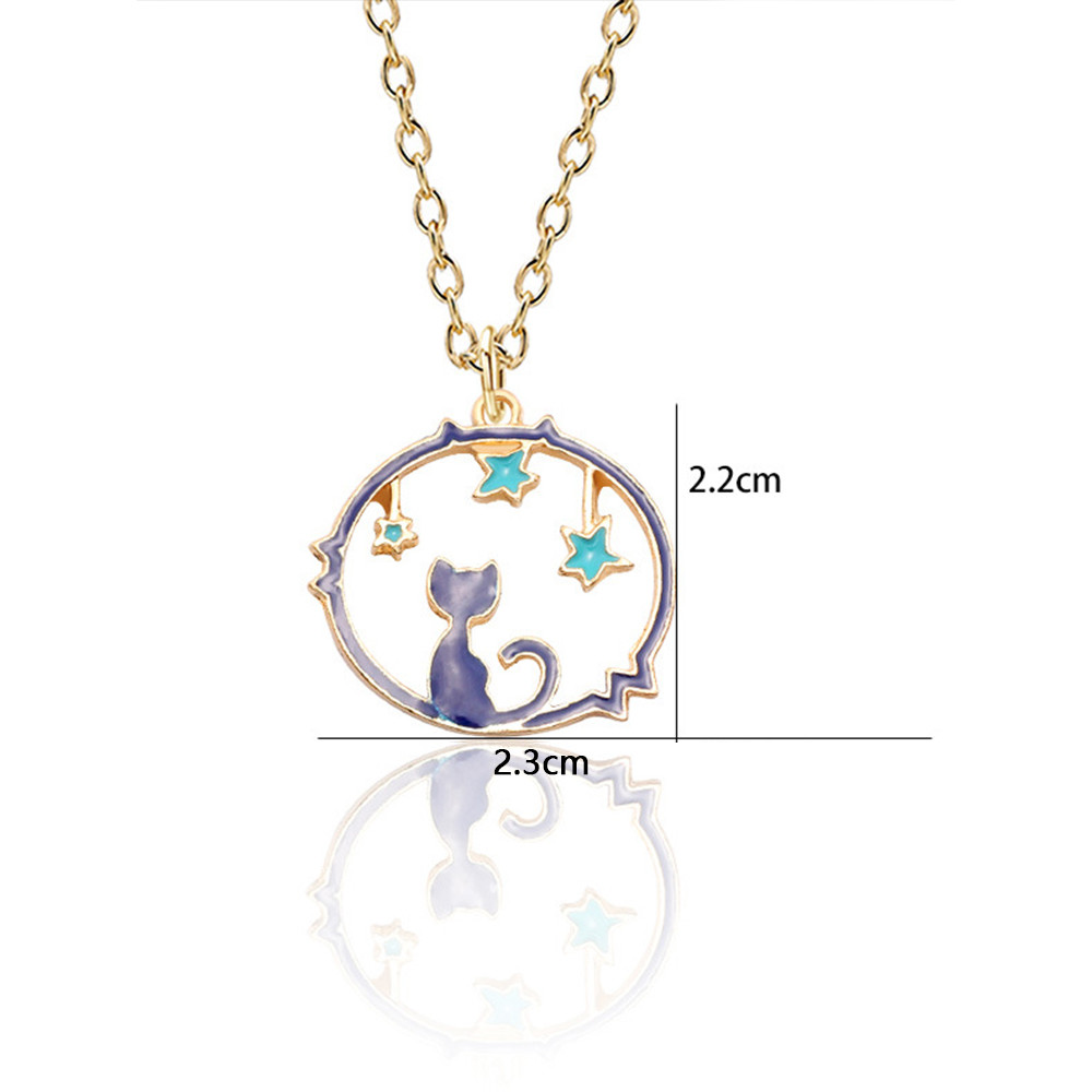 Cat Under The Stars Alloy Necklace