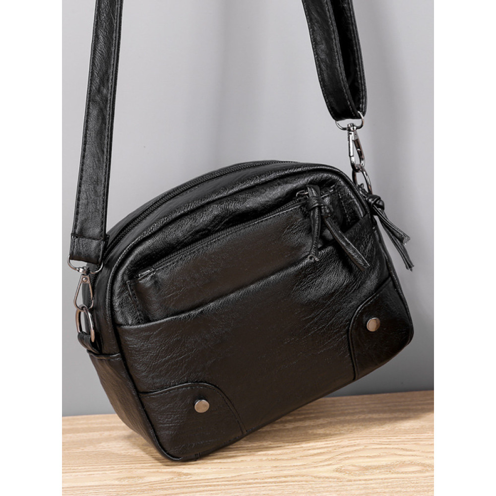 Classic Simple Soft Leather Crossbody Bag