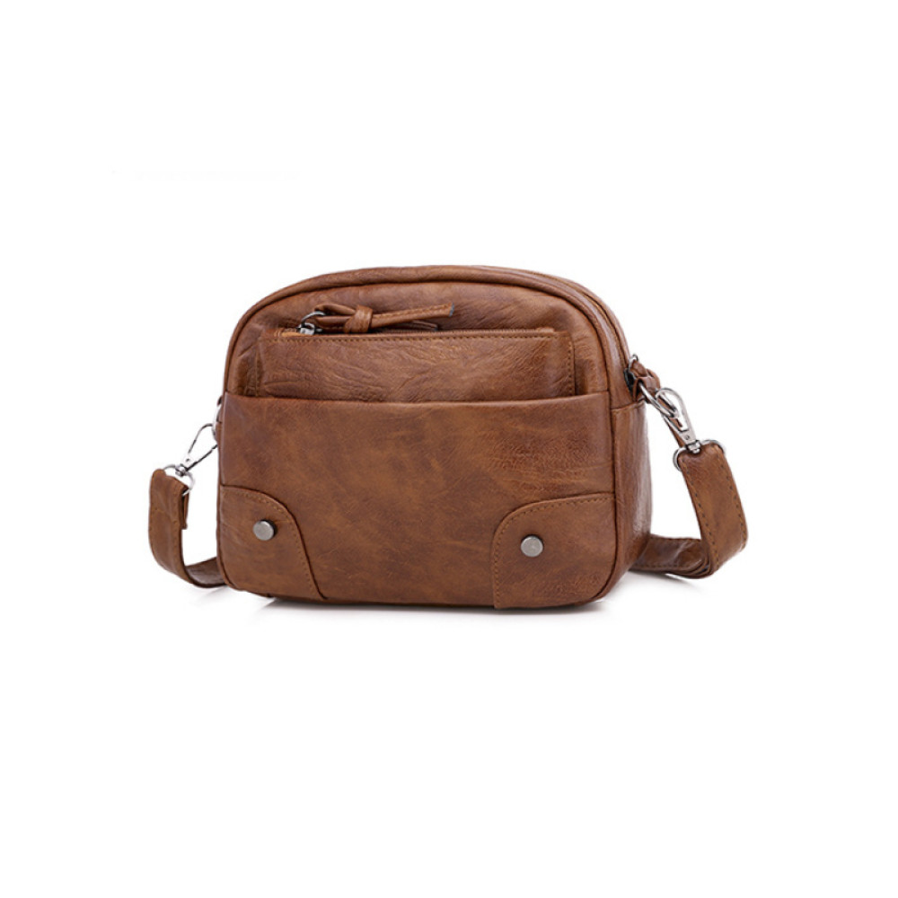 Classic Simple Soft Leather Crossbody Bag