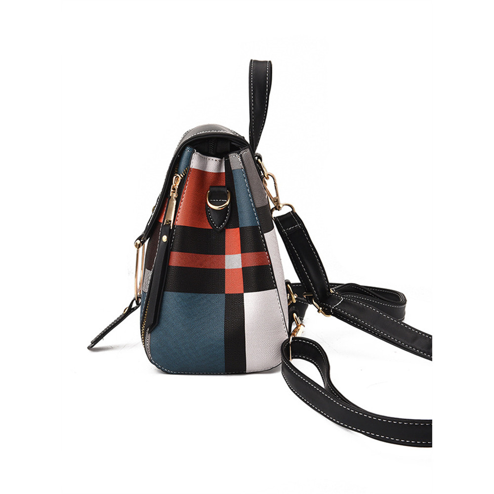 Colorblock Flap Patchwork Mini Backpack