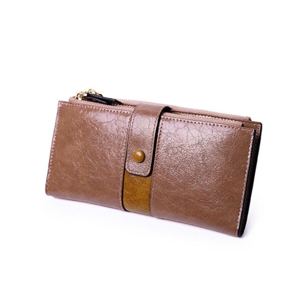 Contrast Color Buckle Utility Purse