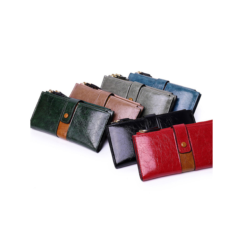 Contrast Color Buckle Utility Purse