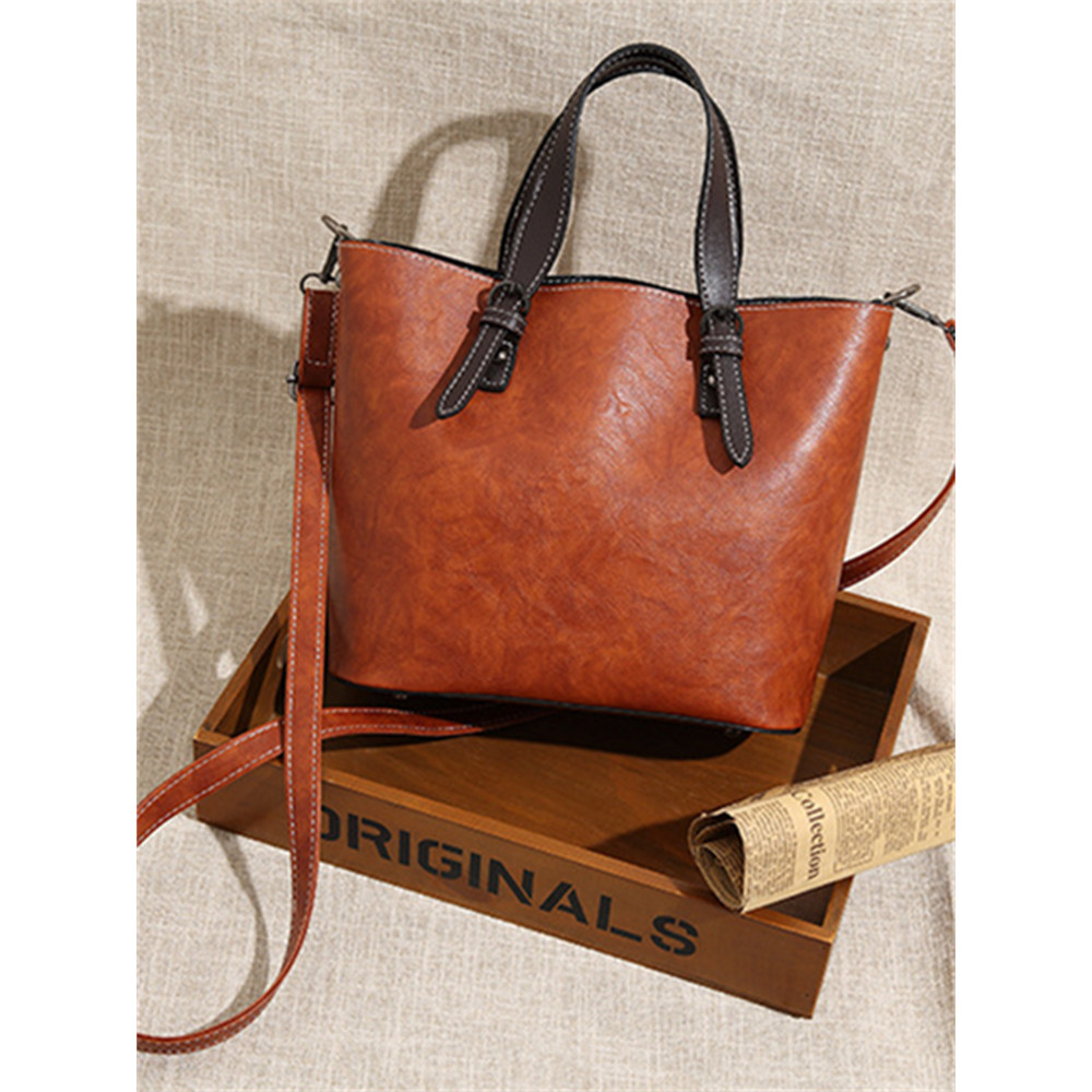 Contrast Color Cat Tassel Pendant Utility Tote Bag