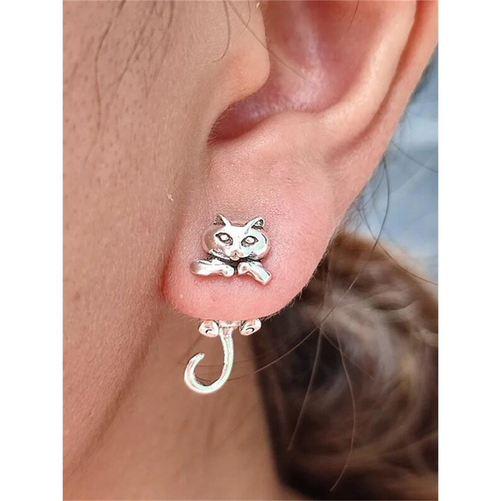 Creative Cat Piercing Stud Earrings