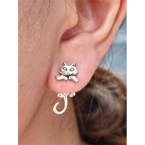 Creative Cat Piercing Stud Earrings