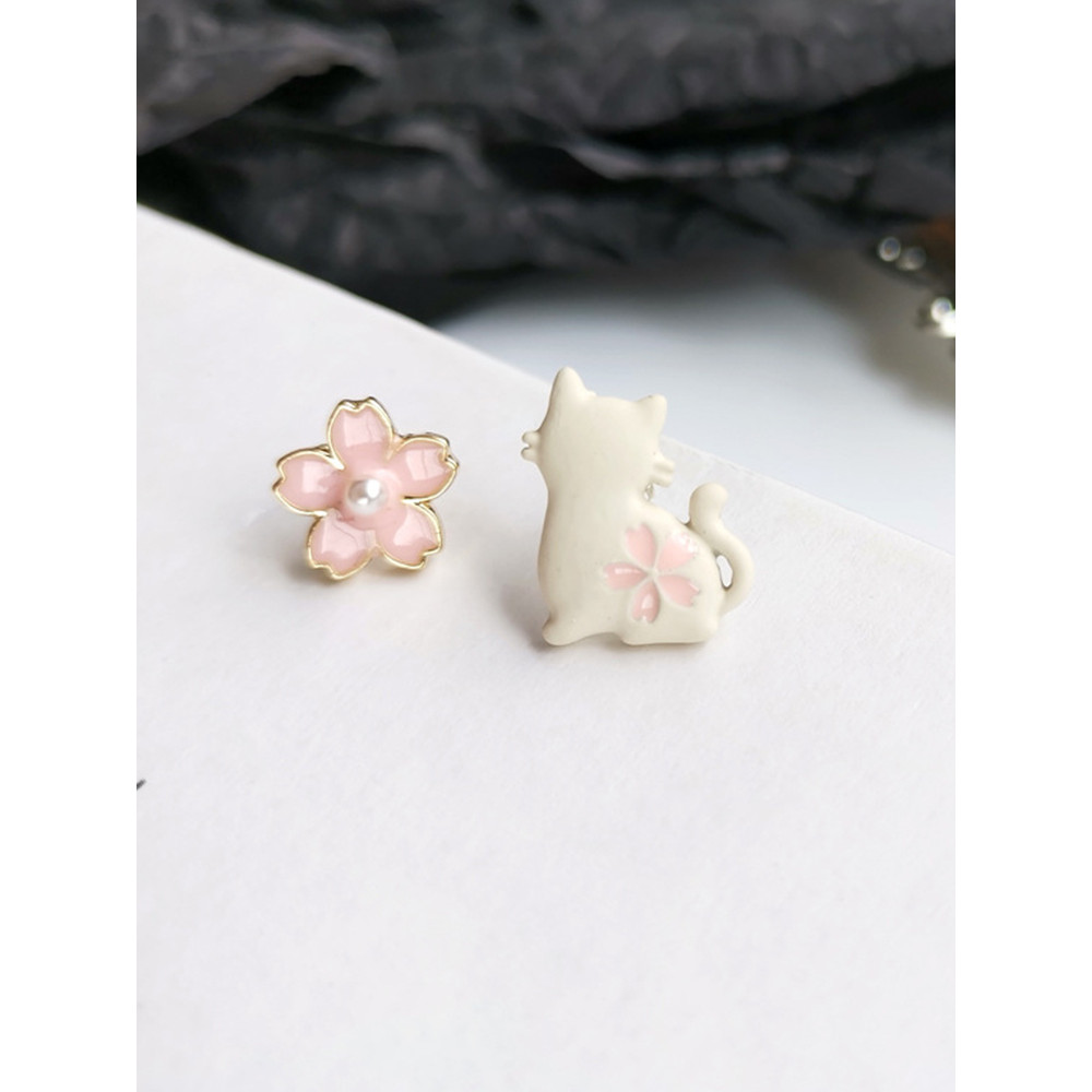 Cute Cat And Flower Series Earrings