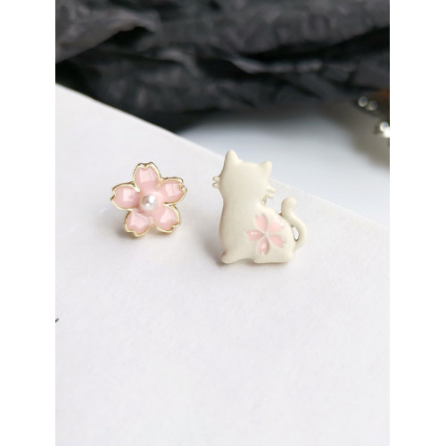 Cute Cat And Flower Series Earrings