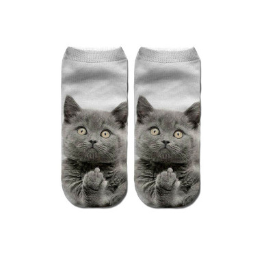 Cute Cat Series Printed Ankle Socks