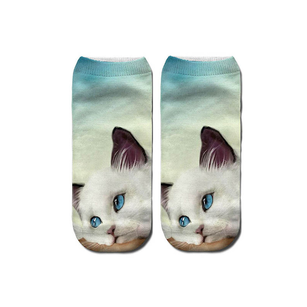 Cute Cat Series Printed Ankle Socks