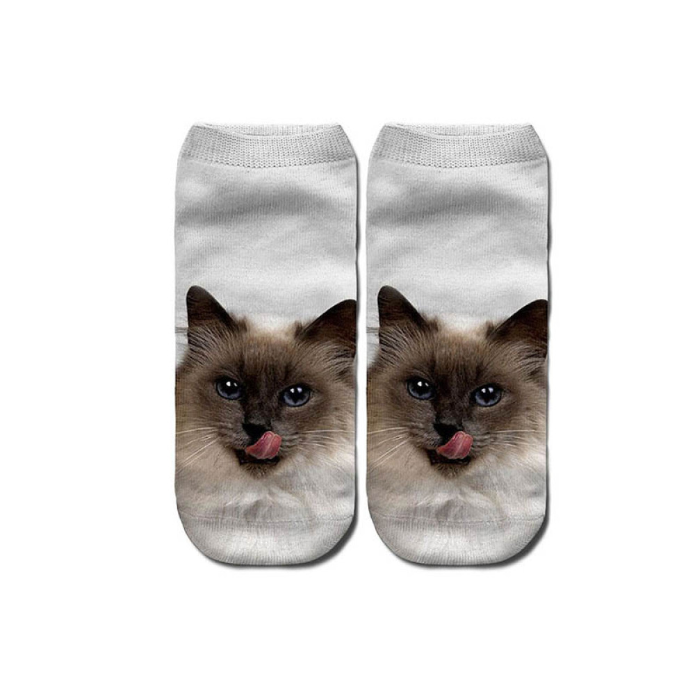 Cute Cat Series Printed Ankle Socks