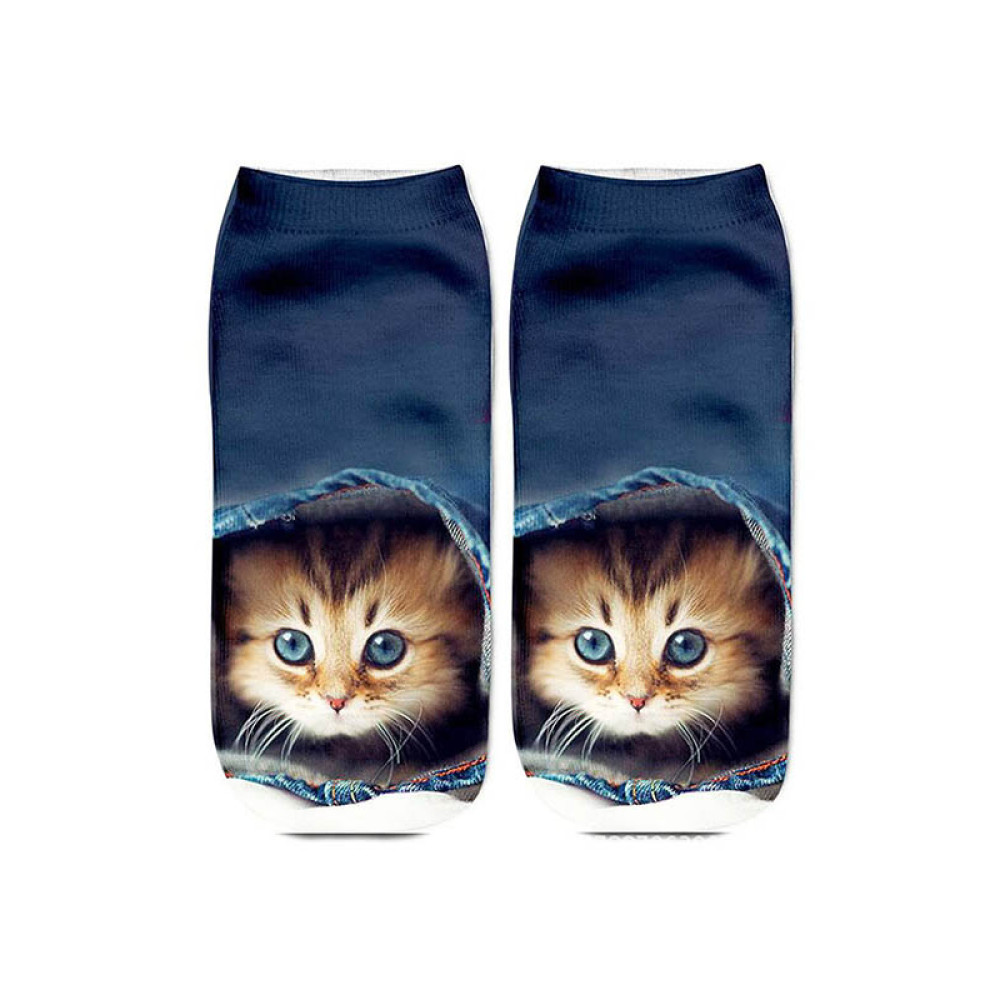 Cute Cat Series Printed Ankle Socks
