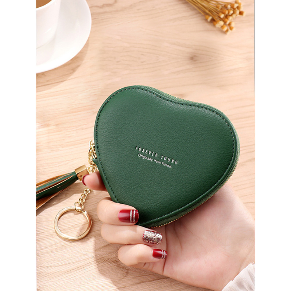 Cute Heart-Shape Coin Purse With Tassel