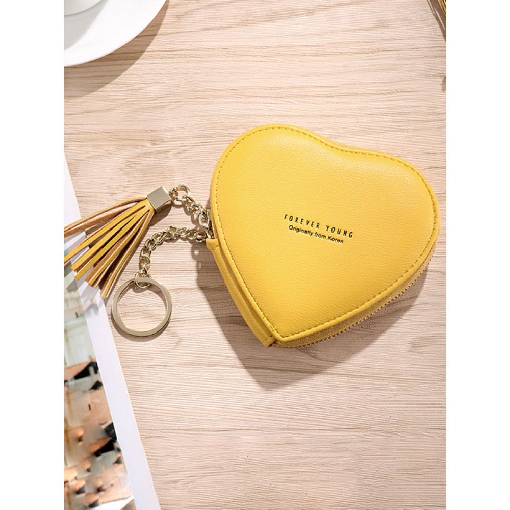 Cute Heart-Shape Coin Purse With Tassel