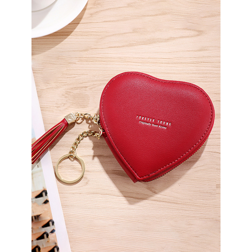 Cute Heart-Shape Coin Purse With Tassel