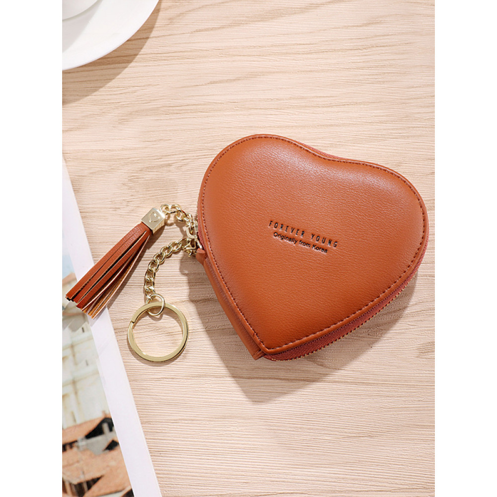Cute Heart-Shape Coin Purse With Tassel