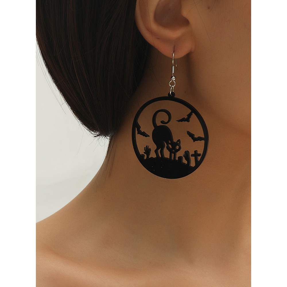Dark Cat Bat Earrings