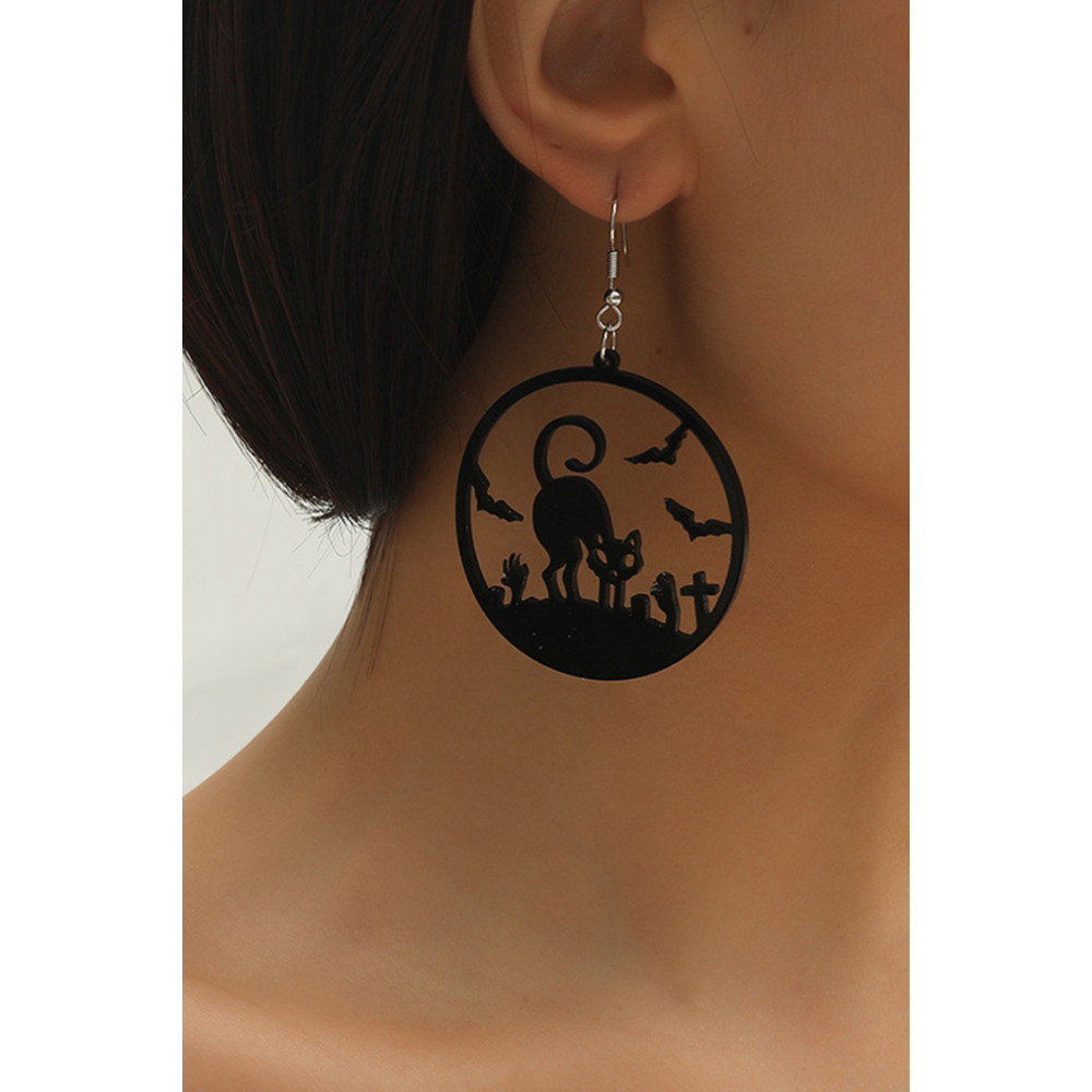 Dark Cat Bat Earrings