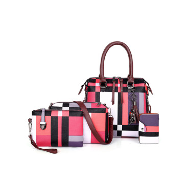 Designer Plaid Women's Purses And Handbags Set Of 4